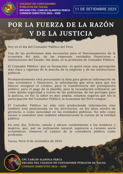 ¡Feliz Día del Contador Público del Perú!