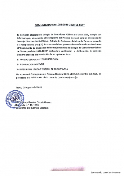 COMUNICADO OFICIAL